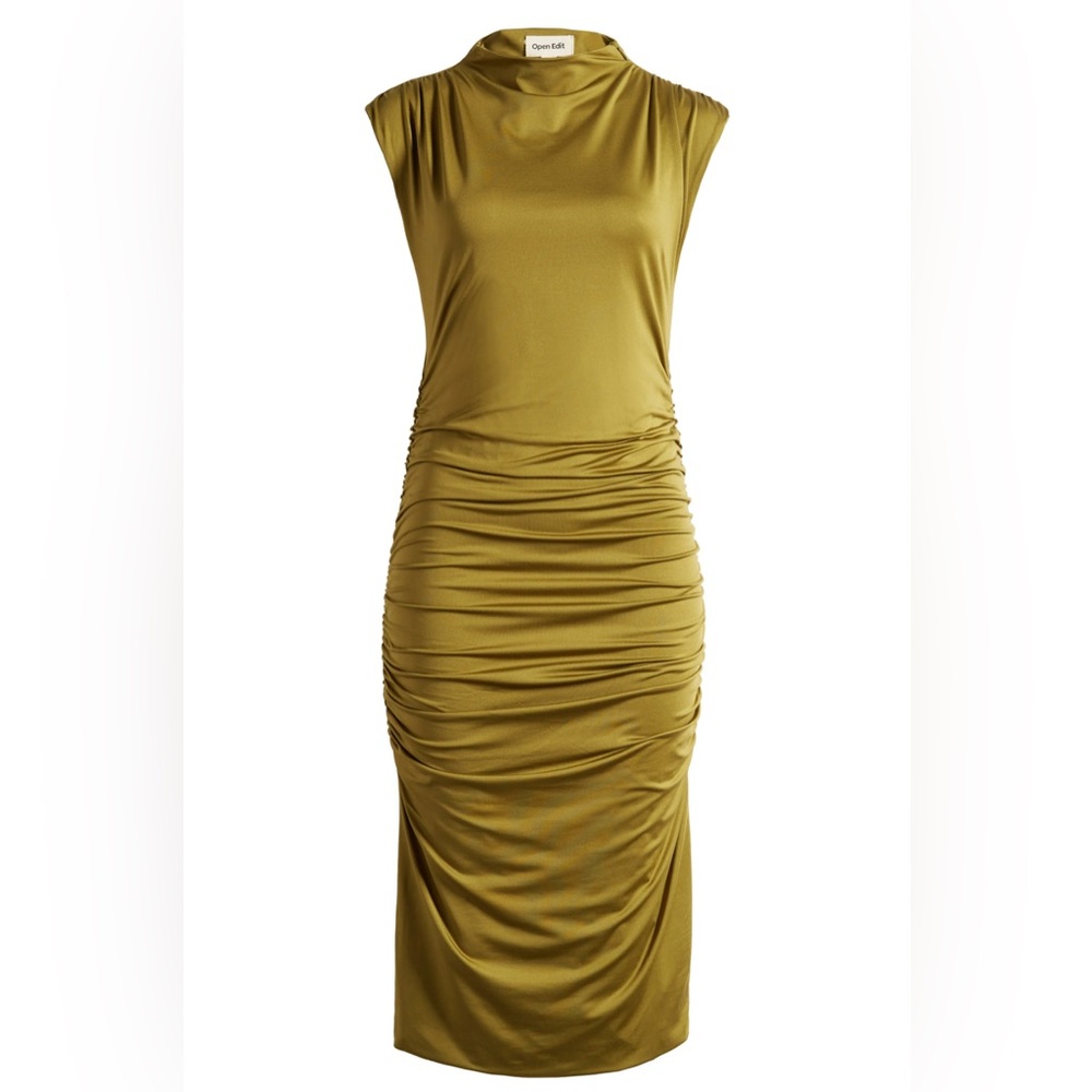 Open edit, ruched bodycon dress
